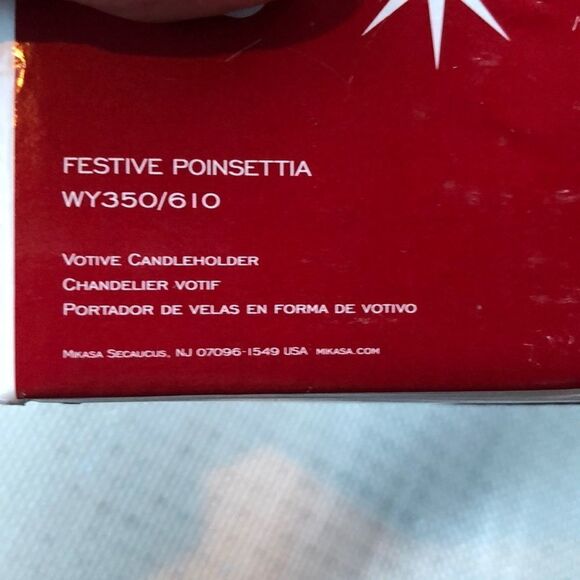 Mikasa Festive Poinsettia Candle Holder - Picture 6 of 6